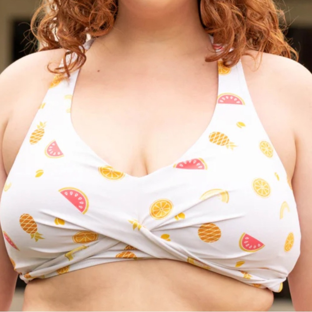 Chic Soul Fruit Medley White Gently Padded Bikini Top SKU0875